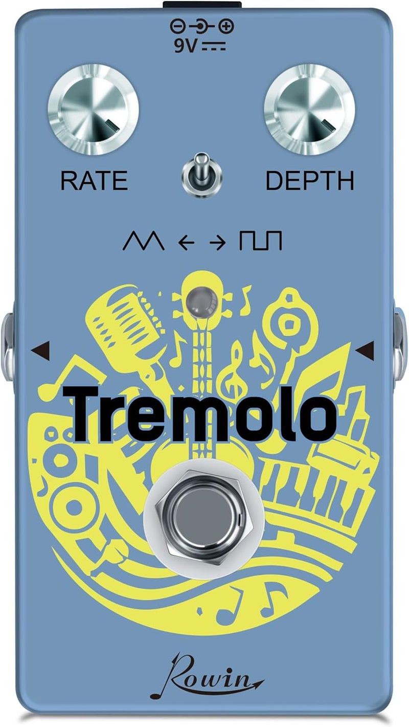 IOppWin Rowin RE-07 Tremolo Pedal for Electric Guitar, Classic Vintage Amp-Style Wave, Warm Pulsating Modulation, True Bypass Compact Effect - Image 1